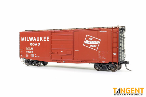 Tangent Scale Models 26032-04 - Delivery 3-1961 w/ Superior Door 40′ PS-1 9' Door Boxcar Milwaukee Road (MILW) 30078 - HO Scale