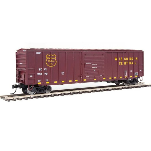 Walthers Mainline 910-1846 - 50' ACF Exterior Post Boxcar - Ready to Run - Wisconsin Central (WC) 25379 - HO Scale