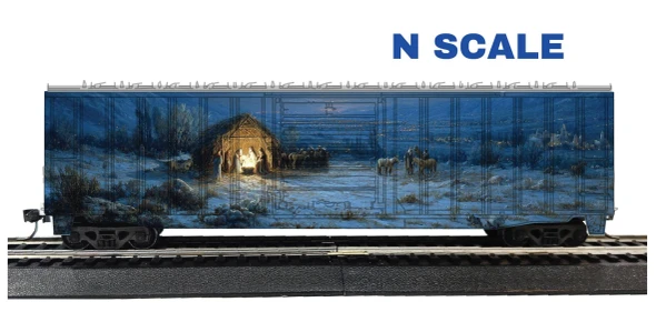 Value Trains USA N10404 - 50'6" ACF BOXCAR Nativity Scene Scheme  - N Scale