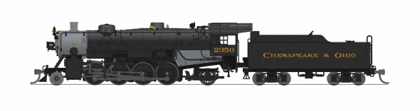 Broadway Limited 10074 - USRA Light Mikado (DCC and Sound) Chesapeake & Ohio (C&O) 2350 - N Scale