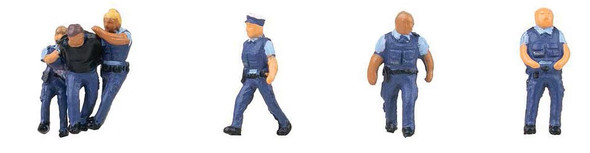 Faller 155623 - Policemen & Perp  5 Police, 1 Captured Burglar  - N Scale