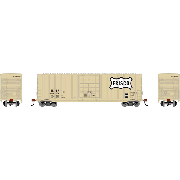 Athearn Roundhouse 2090 - 50' Exterior Post High Cube Plug Door Box Car St Louis - San Francisco "Frisco" (SLSF) 600157 - HO Scale