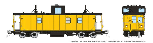 Rapido 166098 - Hawker Siddeley Van Caboose Unlettered Yellow - HO Scale
