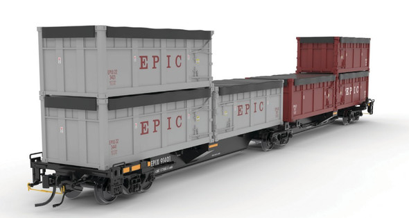 PRE-ORDER: Atlas Master 20008443 - Articulated Bulk Carrier with Six (6) Waste Containers Environmental Protection & Improvement Co (EPIX) 91401 - HO Scale