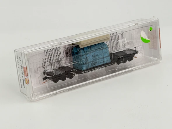 Pre-Owned: Micro-Trains Heavyweight Depressed Center Flat Car w/load - NIB Baltimore and Ohio 9936 - N Scale