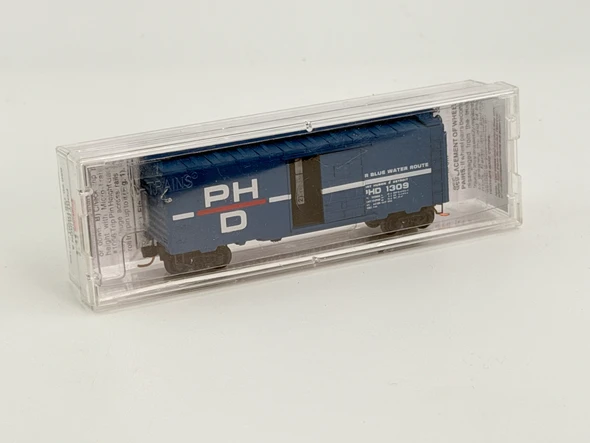 Pre-Owned: Micro-Trains 40’ Standard  Box Car, Single Door - NIB Port Huron and Detroit 1309 - N Scale