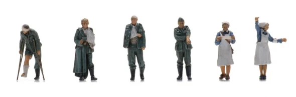 Artitec 5870112 - German WWII wounded soldiers + nurse  - HO Scale