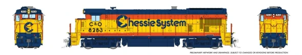PRE-ORDER: Rapido 1074016 - GE B30-7 (DC Silent) Chessie (C&O) 8283 - HO Scale