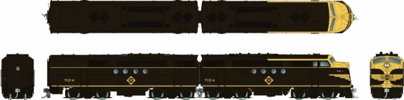 PRE-ORDER: Rapido 1004018 - EMD FT A+B (DC Silent) Erie Railroad (ERIE) #702A + 702B - HO Scale