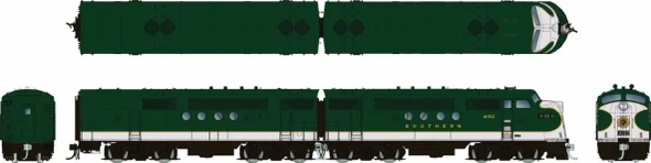 PRE-ORDER: Rapido 1004032 - EMD FT A+B (DC Silent) Southern (SOU) Green Scheme: #6102 + 6154 - HO Scale