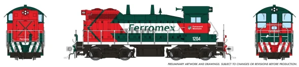 PRE-ORDER: Rapido 1106517 - EMD SW10 (DCC and Sound) Ferromex (FXE) 1204 - HO Scale