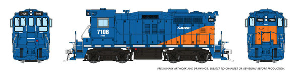 PRE-ORDER: Rapido 1108019 - CN SW1200RSm 'SWEEP' (DC Silent) Savage Alberta Railway 7106 - HO Scale
