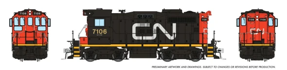 PRE-ORDER: Rapido 1108506 - CN SW1200RSm 'SWEEP' (DCC and Sound) Canadian National (CN) Large Noodle: #7106 - HO Scale