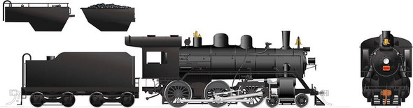 PRE-ORDER: Rapido 603517 - H-6-d/g 4-6-0 (DCC and Sound) Unlettered Wood Cab (manual reverser) - HO Scale