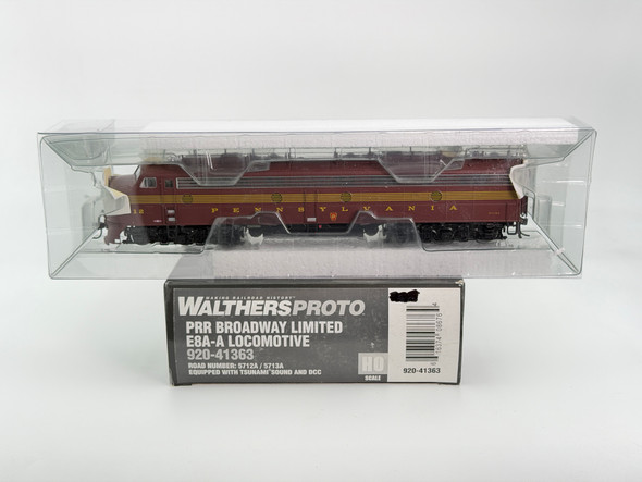 Pre-Owned: Walthers-Proto 2000 PRR Broadway Limited E8A-A Locomotive Set, DCC with sound, (2 locos), NIB Pennsylvania 5712A-5713A - HO Scale