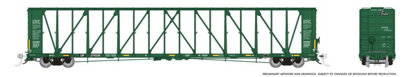 Rapido 562016A-274325 - 73’ NSC Centerbeam Union Pacific (UP) 274325 Green / Patchout - N Scale