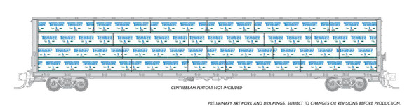 Rapido 102157 - 73' Centerbeam Load Tembec  - N Scale