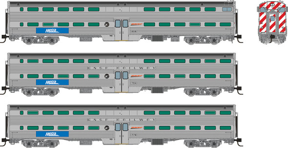 Rapido 545009 - Gallery Commuter Car Set Metra (METX) Cab: 809 Coaches: 754 779 - N Scale