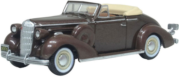 Oxford Diecast 87BS36007 - 1936 Buick Special Convertible - Assembled  Top Down (metallic brown)  - HO Scale