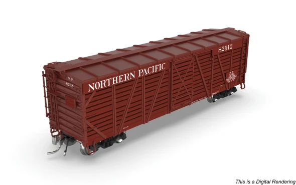 PRE-ORDER: Broadway Limited 10701 - 40' Wood Stock Car (Hog Sounds) Northern Pacific (NP) 82937 - HO Scale