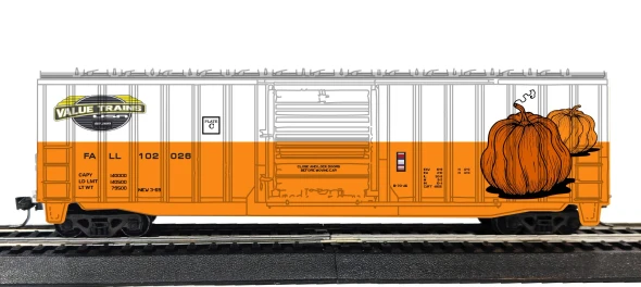 Value Trains USA HO10400 - 50'6" ACF Boxcar Prototypical Fall  Scheme 10226 - HO Scale