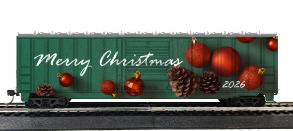 Value Trains USA HO10403 - 50'6" ACF Boxcar Merry Christmas 2026 Scheme  - HO Scale