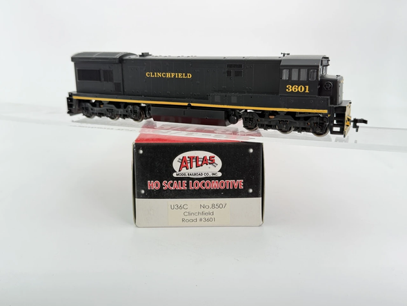 Pre-Owned: Atlas U36C, NIB (handrails installed by modeler (DC Silent) Clinchfield 3601 - HO Scale