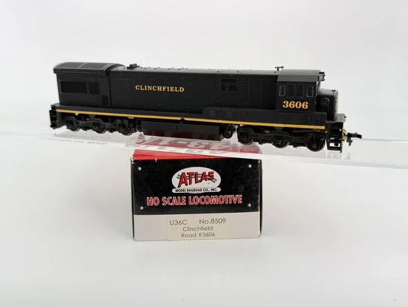 Pre-Owned: Atlas U36C, NIB (handrails installed by modeler (DC Silent) Clinchfield 3606 - HO Scale