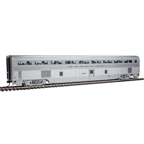 Walthers Proto 920-9651 - 85' Budd Hi-Level 72-Seat Coach - Deluxe Edition w/LED Lighting, Priese Figures  Atchison, Topeka and Santa Fe (ATSF) 706 - HO Scale