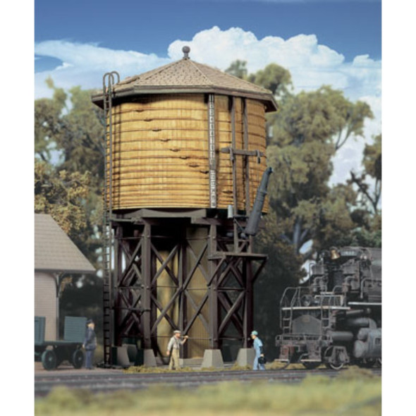 Walthers Cornerstone 933-2813 - Wood Water Tank Ylw Ochre   - HO Scale