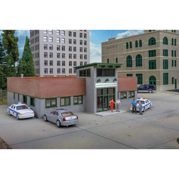 Walthers 933-4201 - Modern Police Station   - HO Scale Kit