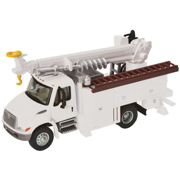 Walthers 949-11734 - International(R) 4300 Utility Truck w/Drill -- White w/Utility Company Decals   - HO Scale