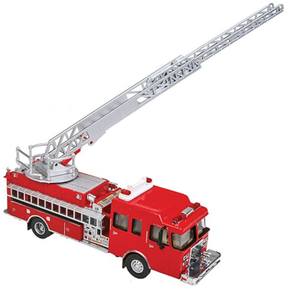 Walthers 949-13801 - Heavy-Duty Fire Department Ladder Truck -- Red   - HO Scale