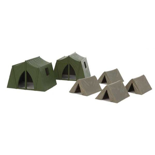 Walthers 949-4165 - Camping Tents - 4 Small, 2 Large   - HO Scale