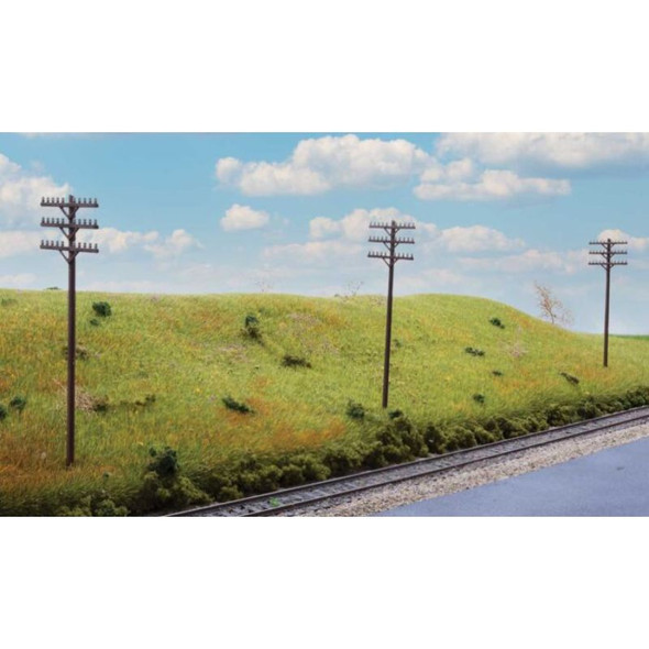 Walthers 949-4185 - Telegraph Poles & Cross Arms    - HO Scale Kit