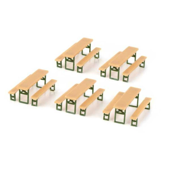 Walthers 949-4190 - Picnic Tables (5 pack)    - HO Scale Kit