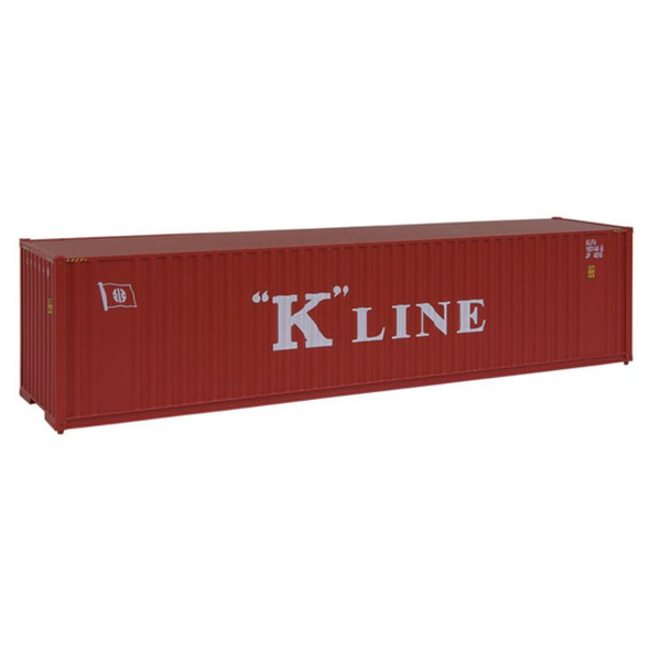 Walthers 949-8203 - 40' Hi Cube Corrugate Container w/ Flat Roof Kawasaki Kisen Kaisha, Ltd (K Line)  - HO Scale