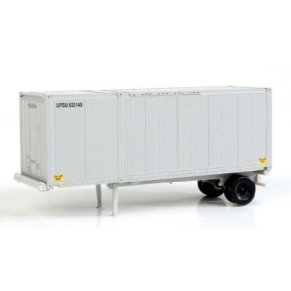 Walthers 949-8600 - 28' Container w/ Chassis UPS (2 Pack)    - HO Scale