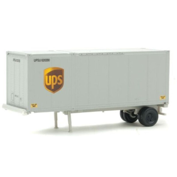 Walthers 949-8601 - 28' Container w/ Chassis UPS (2 Pack)    - HO Scale