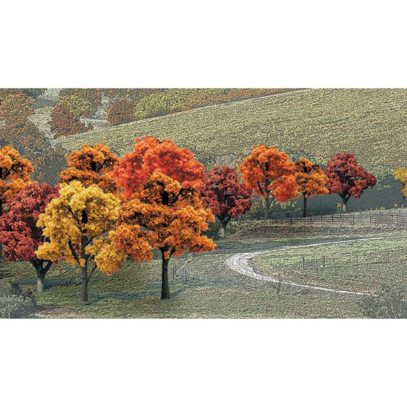 Woodland Scenics 1575 - Ready Made Trees Value Pack - 38 Deciduous Trees - Fall Colors   -