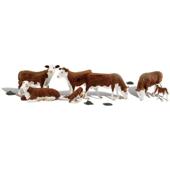 Woodland Scenics #1843 - Hereford Cows - HO Scale