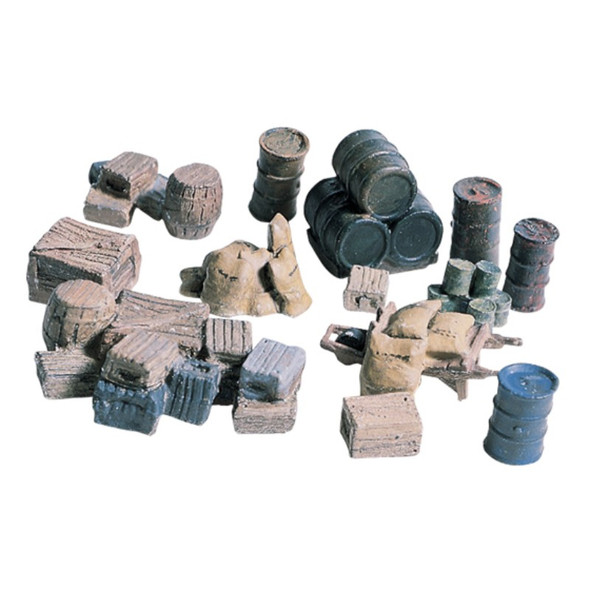 Woodland Scenics #203 - Crates Barrels Sacks - HO Scale Kit