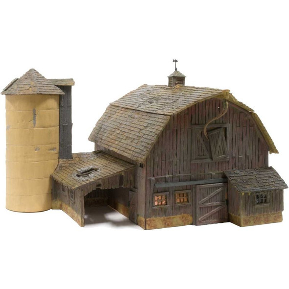 Woodland Scenics 4932 - Old Weathered Barn - Built-&-Ready Landmark Structure   - N Scale