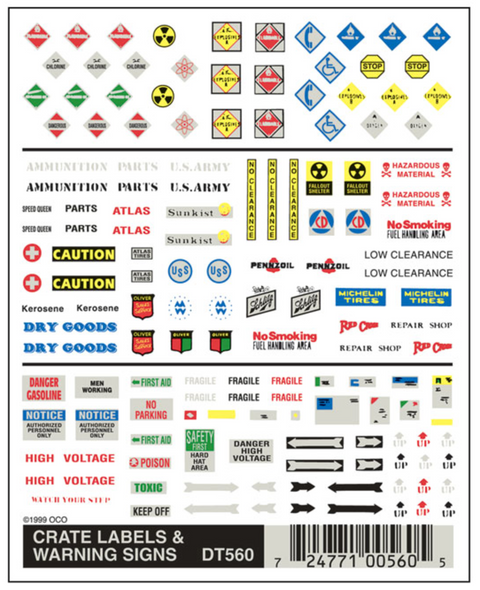 Woodland Scenics #560 - Crate Labels and Warning Signs