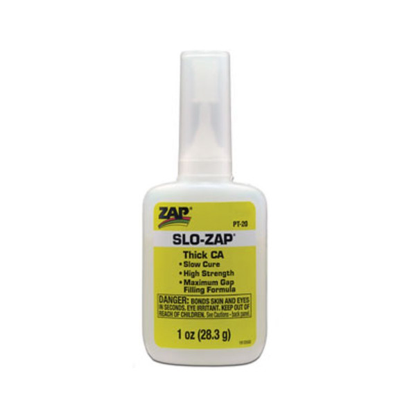 Zap 443 / PT-20 - Slo-Zap-CA Slow-Cure Adhesive -- 1oz  29.6mL   -