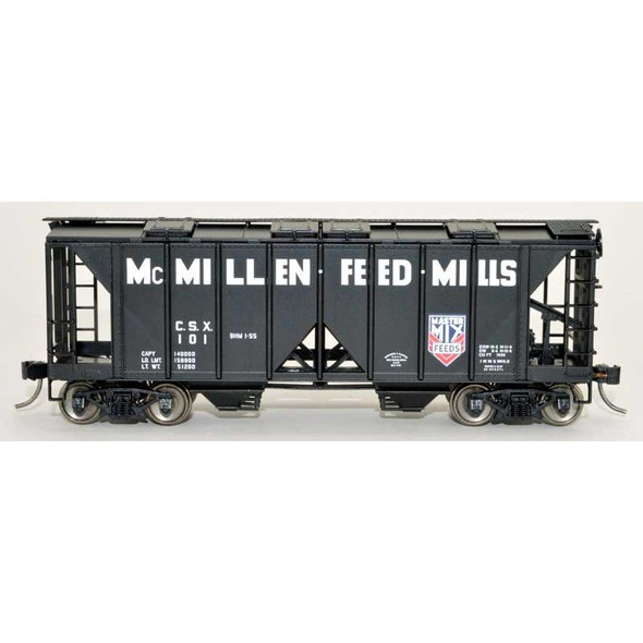 Bowser 42761 - 70 Ton 2-Bay Covered Hopper  McMillen Feed Mills (CSX) 109 - HO Scale