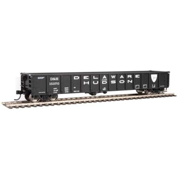Walthers Mainline 910-6274 - 53' Railgon 53' Railgon (black, white, large name)  Delaware & Hudson (D&H) 15070 - HO Scale