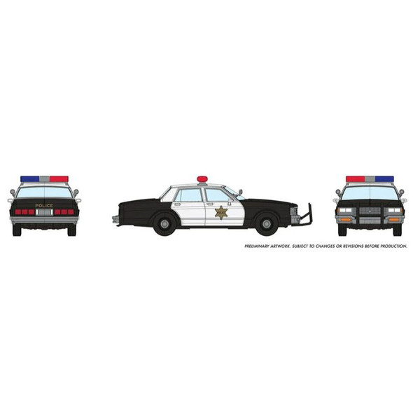 Rapido 800010 - Early 1980's Chevy Impala - Police [Black]    - HO Scale