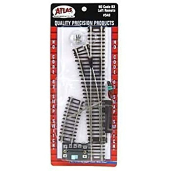 Atlas 540 - Code 83 Snap-Switch Left Hand Remote Turnout - HO Scale