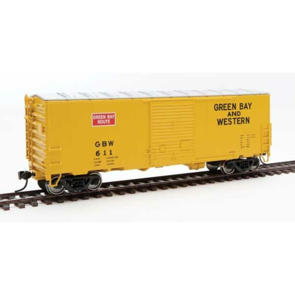Walthers Mainline 910-45005 - 40' ACF Modernized Welded Boxcar w/8' Youngstown Door - Ready to Run Green Bay & Western (GBW) 611 - HO Scale